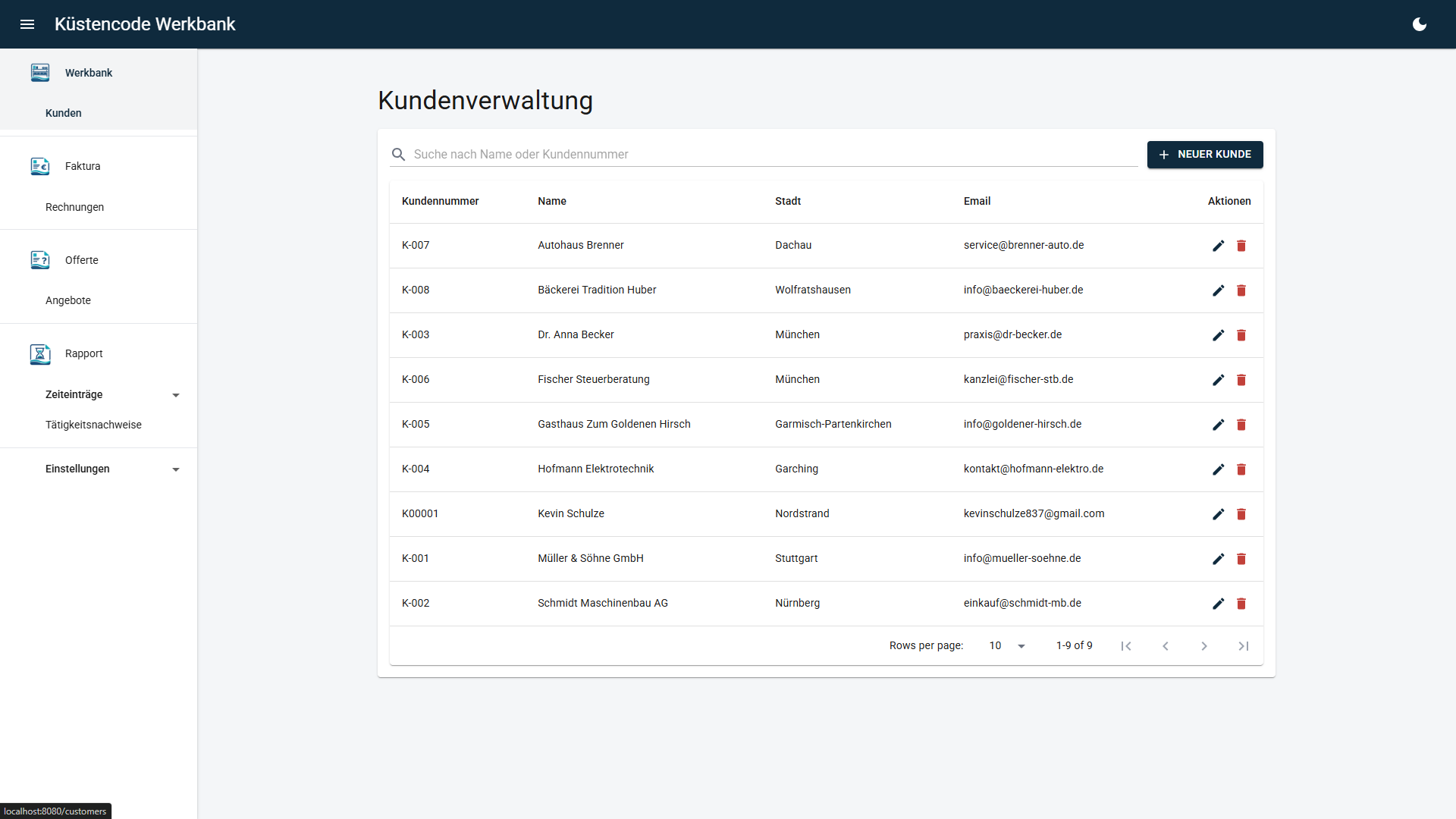 Werkbank - Zentrale Kundenverwaltung